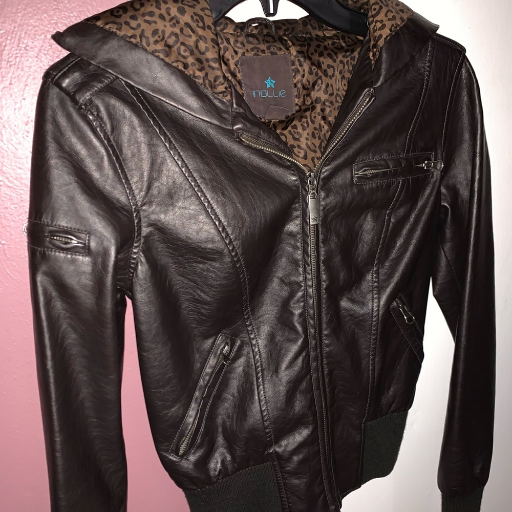 Faux Leather Coat